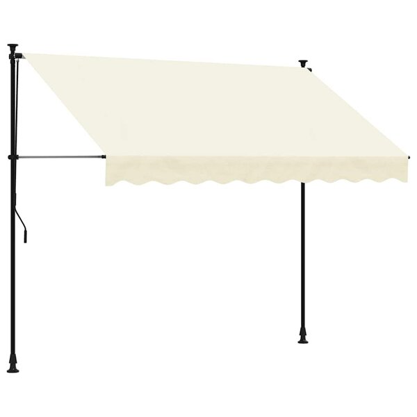 vidaXL Auvent rétractable crème 250x150 m tissu et acier