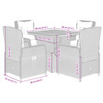 vidaXL Ensemble à manger de jardin 5 Pièces coussins gris résine tressée