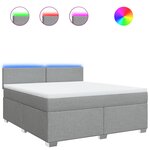 vidaXL Sommier à lattes de lit avec matelas Gris clair 180x200cm Tissu