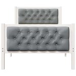 vidaXL Cadre de lit avec tête de lit Gris clair 90 x 200 cm Pin massif