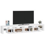 vidaXL Meuble TV avec lumières LED Blanc 260x36 5x40 cm