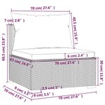 vidaXL Salon de jardin 5 Pièces avec coussins Résine tressée Gris