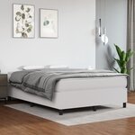 vidaXL Sommier à lattes de lit avec matelas Blanc 140x200cm Similicuir