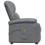 vidaXL Fauteuil de massage Gris Similicuir