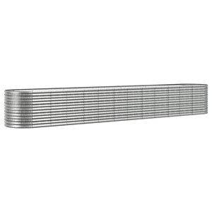 vidaXL Lit surélevé de jardin Acier enduit de poudre Argenté