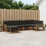 vidaXL Ensemble de canapés d'extérieur 6 pc Naturel et noir