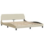 vidaXL Lit avec matelas Hvar crème 180x200 cm tissu