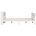 vidaXL Cadre de lit et tête de lit sans matelas blanc 135x190 cm