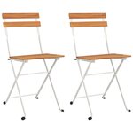 vidaXL Chaises de bistrot pliantes lot de 2 Bois d'acacia solide acier