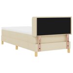 vidaXL Lit à ressorts avec matelas - Tissu crème  100 x 200 cm