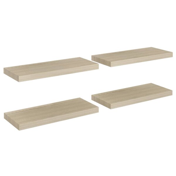 vidaXL Étagères murales flottantes 4 Pièces chêne 60x23 5x3 8 cm MDF