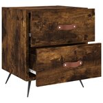 vidaXL Tables de chevet 2Pièces chêne fumé 40x35x47 5cm bois d’ingénierie