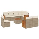 vidaXL Salon de jardin avec coussins 9 Pièces beige résine tressée