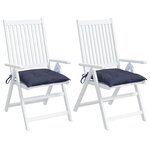 vidaXL Coussins de chaise lot de 2 bleu marine 50x50x7 cm tissu oxford