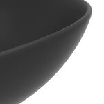 vidaXL Lavabo de salle de bain Céramique Gris foncé Rond