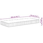 vidaXL Matelas à ressorts ensachés moyen 70x200 cm