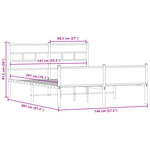 vidaXL Cadre de lit sans matelas chêne fumé 140x200 cm bois ingénierie