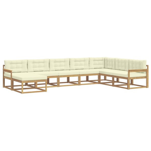 vidaXL Ensemble de canapés d'extérieur 8 pc Blanc et crème