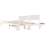 vidaXL Cadre de lit avec tables de chevet Blanc Bois massif en pin