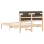 vidaXL Cadre de lit avec tête de lit rembourrée Taupe 135 x 190 cm