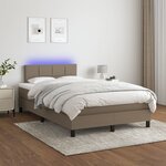 vidaXL Sommier à lattes de lit matelas et LED taupe 120x190 cm tissu