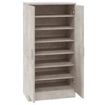 vidaXL Armoire à chaussures Gris béton 55x35x108 cm Bois d'ingénierie