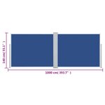 vidaXL Auvent latéral rétractable Bleu 140 x 1000 cm