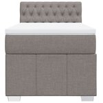 vidaXL Sommier à lattes de lit avec matelas Taupe 90x200 cm Tissu