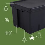 Pack and Move - Lot 4 Boîtes Stockage Plastique - 49 x 68 5 x 37 cm - 380KG Max - Stockage Outils Bricolage - Ultra Résistant - Réutilisable - 96L