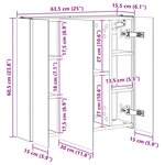 vidaXL Armoire Miroir de Salle de Bain Chêne Sonoma