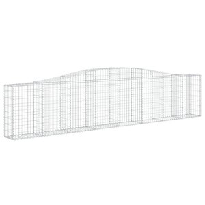 vidaXL Panier de gabions arqué 400x30x80/100 cm Fer galvanisé