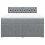 vidaXL Sommier à lattes de lit avec matelas Gris clair 140x190cm Tissu