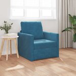 vidaXL Canapé-lit avec coussin Bleu 74 x 77 x 81 cm Velours