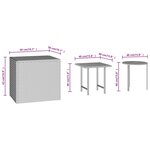 vidaXL Tables d'appoint 3 Pièces marron résine tressée