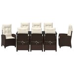 vidaXL Ensemble de salle à manger pour jardin 9 Pièces Marron polyrotin