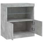 vidaXL Buffet avec lumières LED gris béton 60 5x37x67 cm
