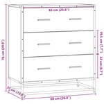 vidaXL Buffet chêne fumé 68x35x76 cm bois d'ingénierie et métal