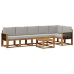 vidaXL Ensemble de canapés d'extérieur 7 pc Naturel et gris clair