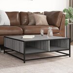 vidaXL Table basse sonoma gris 80x80x30 cm bois d'ingénierie et métal