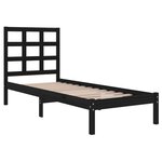 vidaXL Cadre de lit sans matelas noir 75x190 cm bois massif