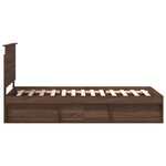vidaXL Cadre de lit avec tête de lit Chêne brun 90 x 190 cm Pin massif