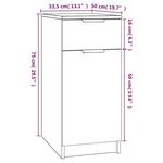 vidaXL Armoire de bureau Chêne fumé 33 5x50x75 cm Bois d'ingénierie