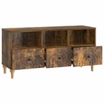 vidaXL Meuble TV 102 x 34 5 x 50 cm Chêne Fumé Bois d’ingénierie