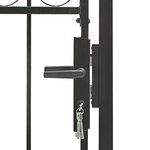 vidaXL Portail de jardin avec dessus arqué Acier 100 x 175 cm Noir