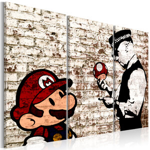 Tableau - mario bros: torn wall l x h en cm 120x80