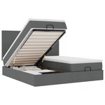 VidaXL Cadre de lit ottoman avec matelas gris foncé 200x200cm tissu