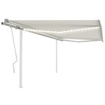 vidaXL Auvent manuel rétractable avec LED 4 5x3 5 m Crème