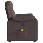 vidaXL Fauteuil de massage inclinable Marron foncé Tissu