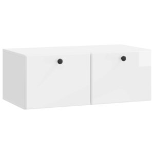vidaXL Meuble TV mural 78 5 x 41 x 30 cm Blanc brillant