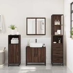 vidaXL Ensemble de meubles de salle de bain 3 Pièces Chêne marron